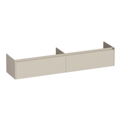 BRAUER Embrace meuble sous-lavabo - 198x35x45.5cm - 2 tiroirs à fermeture douce - sans poignée - 2 découpes pour siphon - beige mat