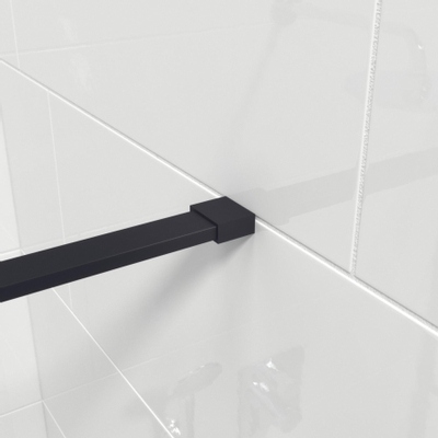 Marenza Bellini Douche à l'italienne - 100x200cm - verre clair - cadre windows extérieur - anti-calcaire - noir mat