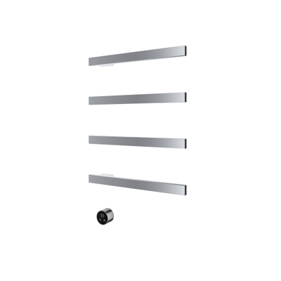 Hotbath &MORE Handdoekradiator - 50x76cm - vierkant - 4 stangen - horizontaal - met schakelaar - chroom
