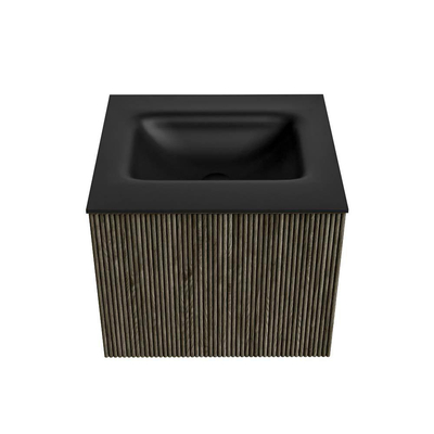 Mondiaz KURVE Ensemble meuble de salle de bains - 50x46x40cm - 1 tiroir - lavabo solid surface - central - sans trou de robinet - Shadow