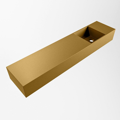 Mondiaz TYNE Lavabo compact - 100x23x12cm - vasque droite - sans trous de robinet - solid surface - Oro