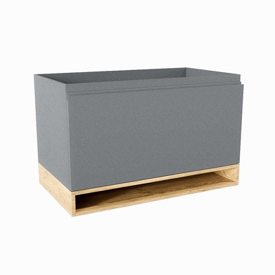 Mondiaz FLOTT wastafelonderkast - 80x45x50cm - 1 lade - uitsparing midden - softclose - Plata
