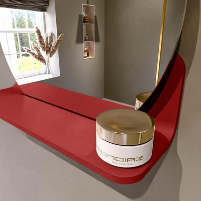Mondiaz SPOT miroir – Ø 40 cm – avec tablette – Fire (rouge)