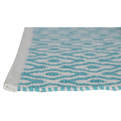 Differnz Brighton Badmat 100% katoen Blauw wit 50 x 80 cm