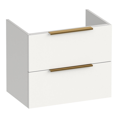 BRAUER Elevate meuble sous lavabo peu profond 60 excl. poignées à poser 2 tiroirs softclose et 1 découpe pour le siphon - blanc mat