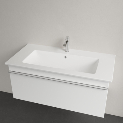 Villeroy & Boch Venticello Lavabo pour meuble 100x50cm 1 vasque au milieu 1 trou percé et 2 perçables avec trop-plein et Ceramic+ stone white