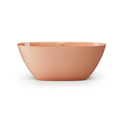 Zeza Element Vrijstaand Bad - 160x75x60cm - solid surface - glans peach (roze)