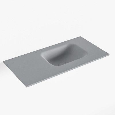 Mondiaz LEX Fontaine - 60x30x0.9cm - lavabo droit - sans trous de robinetterie - pour meuble de toilette - Solid surface - Plata