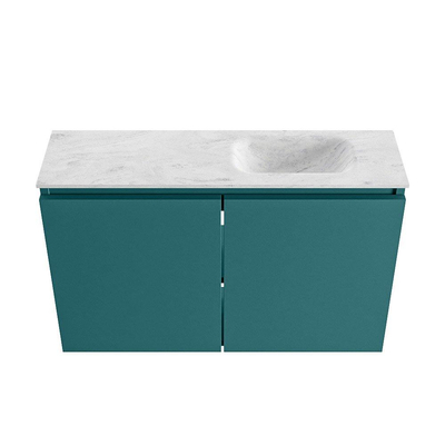 MONDIAZ TURE-DLUX 80cm toiletmeubel Smag. EDEN wastafel Opalo positie rechts. Zonder kraangat.