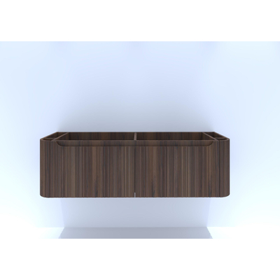 H&R badmeubelen Juice Wastafelonderkast - 140x45x40cm - afgeronde hoeken - 3D-front - 2 lades - geïntegreerde greep - dark oak