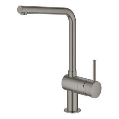 GROHE Minta Robinet de cuisine - haut - bec en L - hard graphite brossé