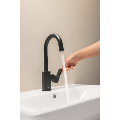 GROHE Dice wastafelkraan - l-size - met waste - mat zwart