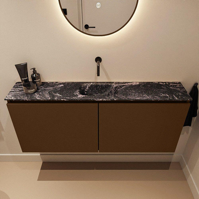 MONDIAZ TURE-DLUX Meuble toilette - 120cm - Rust - EDEN - vasque Lava - position centrale - sans trou de robinet