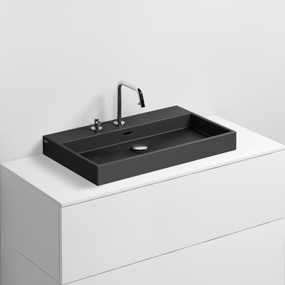 Clou Wash Me lavabo 70x42cm sans bonde Céramique Noir mat