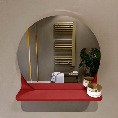 Mondiaz SPOT miroir – Ø 40 cm – avec tablette – Fire (rouge)