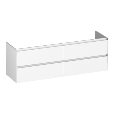BRAUER Inspire wastafelonderkast 160 4 softclose lades - greeploos - 2 sifon uitsparingen - mat wit