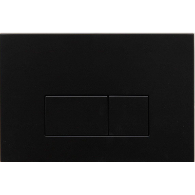 QeramiQ Dely Swirl Ensemble WC- 36,3x51,7 cm - Réservoir encastré Geberit UP320 - Abattant fin - Plaque de commande métallique noire mate - Boutons rectangulaires - Blanc brillant