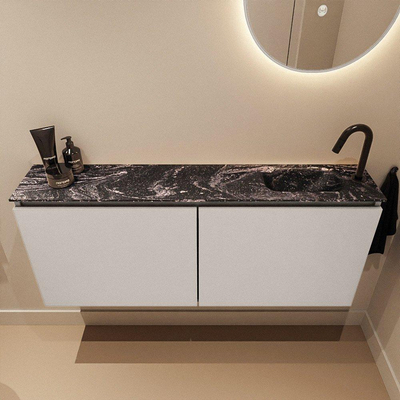 MONDIAZ TURE-DLUX Meuble toilette - 120cm - Linen - EDEN - vasque Lava - position droite - 1 trou de robinet