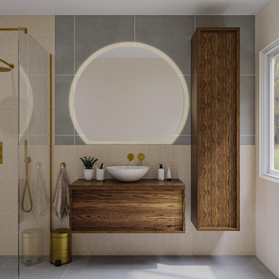 Saniclass Holz Framse Armoire haute - 140x35x38cm - 2 portes - Walnut pure