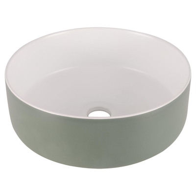 Differnz MIRA Vasque à poser - 36x12cm - céramique - vert/blanc