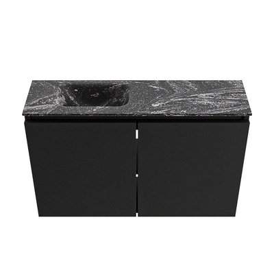 MONDIAZ TURE-DLUX 80cm toiletmeubel Urban. EDEN wastafel Lava positie links. Met 1 kraangat.