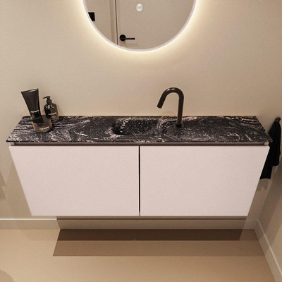 MONDIAZ TURE-DLUX Meuble WC 120 cm Rosee. EDEN lavabo Lava position milieu. Avec 1 trou de robinet.