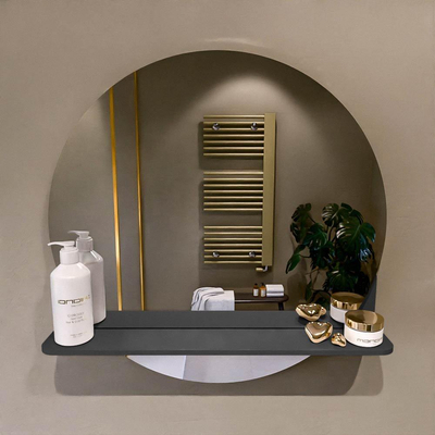 Mondiaz SPOT spiegel – Ø60 cm – met planchet – Dark grey (grijs)
