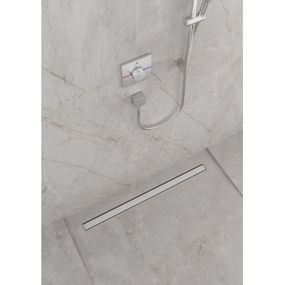Hansgrohe RainDrain Match Douchegoot - 60cm - hoogte verstelbaar frame - brushed stainless steel