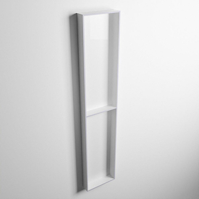 Mondiaz Easy nis 29.5x89.5x8cm voor Inbouw/opbouw 2 open vakken Solid surface Talc/Cale
