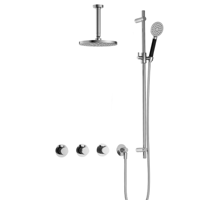 Hotbath Cobber IBS70 Regendoucheset - inbouw - 15cm plafondarm - 20cm ronde hoofddouche - 3 standen handdouche - glijstang - hoogglans chroom