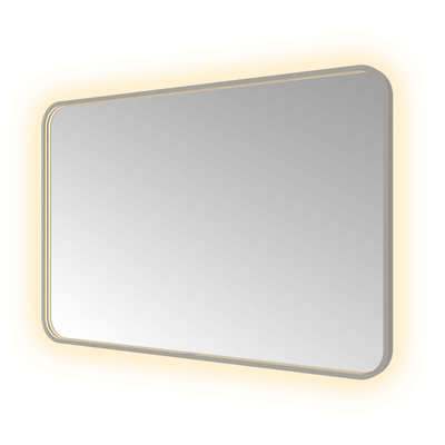 Hotbath &MORE Spiegel - 120x80cm - direct en indirect LED - color changing - spiegelverwarming - met afstandsbediening - PVD - geborsteld gunmetal antraciet