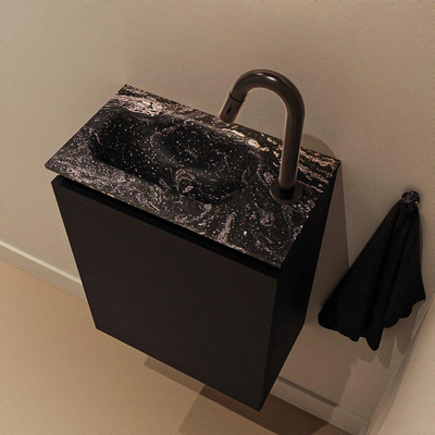 MONDIAZ TURE-DLUX Meuble de WC 40 cm Urban. EDEN lavabo Lava position gauche. Avec 1 trou de robinet.