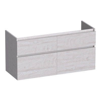 BRAUER Delight Wavy wastafelonderkast 120 4 softclose lades - greeploos - 2 sifon uitsparingen - Forest Seashell