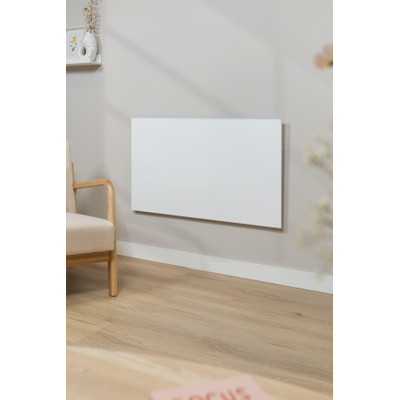 Eurom Mon Soleil Panneau infrarouge - 103.7x63.8cm - IP24 - 600watt - wifi - sol/mur - Horizontal / Vertical - métal blanc mat
