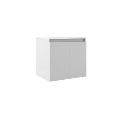 Adema Cadence Wastafelonderkast - 60x55x40cm - ondiep - 2 deuren - greeploos - wit mat