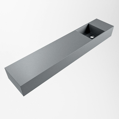 Mondiaz TYNE Fontaine - 110x23x12cm - lavabo Droit - sans trous de robinet - solid surface - Plata