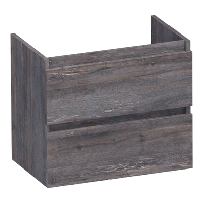 BRAUER Joy wastafelonderkast ondiep - 60x39x50cm - 2 softclose lades - greeploos - 1 sifon uitsparing - Driftwood