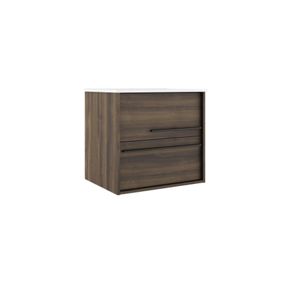 Adema Prime Essential Wastafelonderkast - 59.5x55x45.5cm - 2 lades - Standaard greep - MDF - noten (hout)