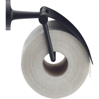 Duravit Starck T Toiletrolhouder - met klep - zwart mat
