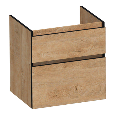 BRAUER Delight Edge wastafelonderkast 60 2 softclose lades - greeploos - 1 sifon uitsparing - Forest Tan