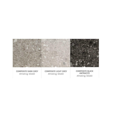Vtwonen Composite Carrelage sol et mural - 60x60cm - 9mm - rectifié - R10 - porcellanato - Dark Grey