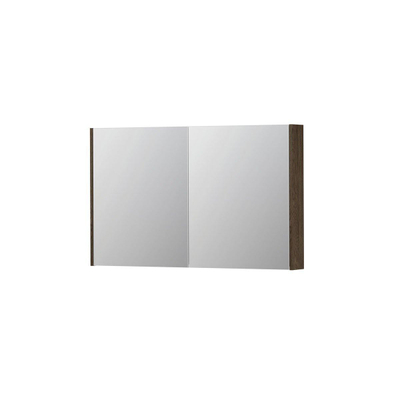 INK SPK2 spiegelkast – 120x74x14 cm – 2 deuren, dubbelzijdige spiegeldeuren – Massief eiken Charcoal