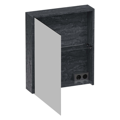 Brauer Impress Armoire de toilette - 60x70x15cm- sans éclairage - 1 porte miroir double gauche - Damascus