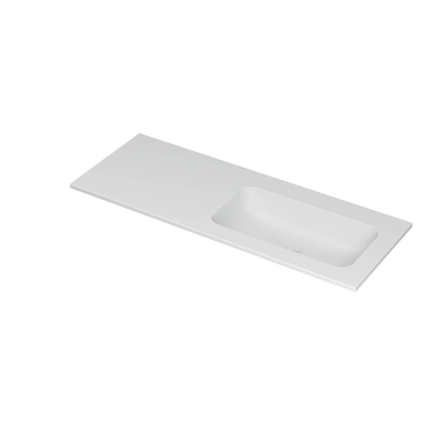 Ink aspekt lavabo 120x1,5x45cm 0 trous pour robinet 1 évier porcelaine blanc mat