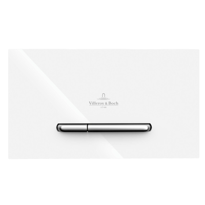 Villeroy & Boch Viclean Viconnect WC bedieningsplaat - kunststof - 2 knops - White (mat chroom)