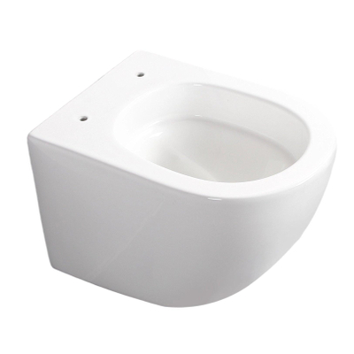 QeramiQ Dely Swirl Compact WC suspendu – sans bride – 36 x 49,5 cm – avec abattant 25 mm – blanc brillant