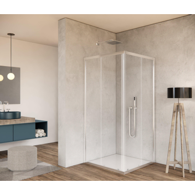 Saniclass Kay Douchecabine - 90x90x185cm - vierkant - chroom profiel - helder glas SHOWROOMMODEL