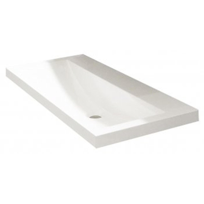Wiesbaden Flag lavabo pour meuble 100x36cm sans trou pour robinetterie blanc