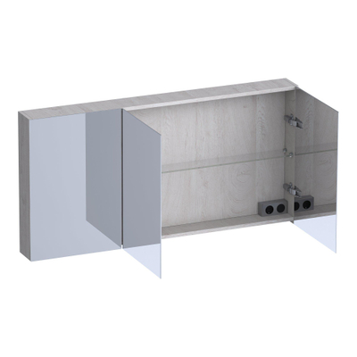 BRAUER Impress armoire de toilette - 140x70x15cm - sans éclairage - avec 3 portes miroir double face - Forest Seashell