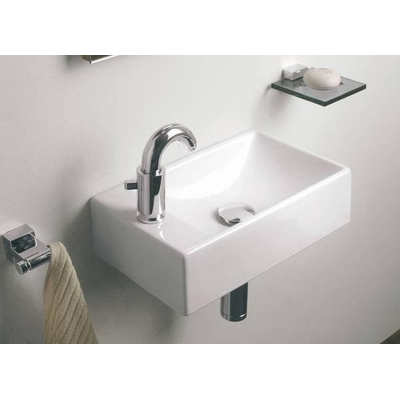 Geberit Diedro lave-mains cuve à droite, trou de robinet à gauche 40x23cm blanc
